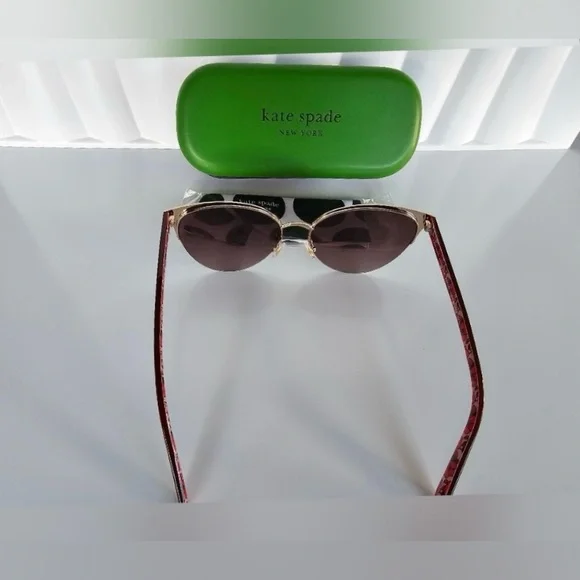 Kate Spade Floral Red Sunglasses • Case and Cleaning Cloth Included • NWOT Kate Spade Floral Red Sunglasses • Case and Cleaning Cloth  main image 2